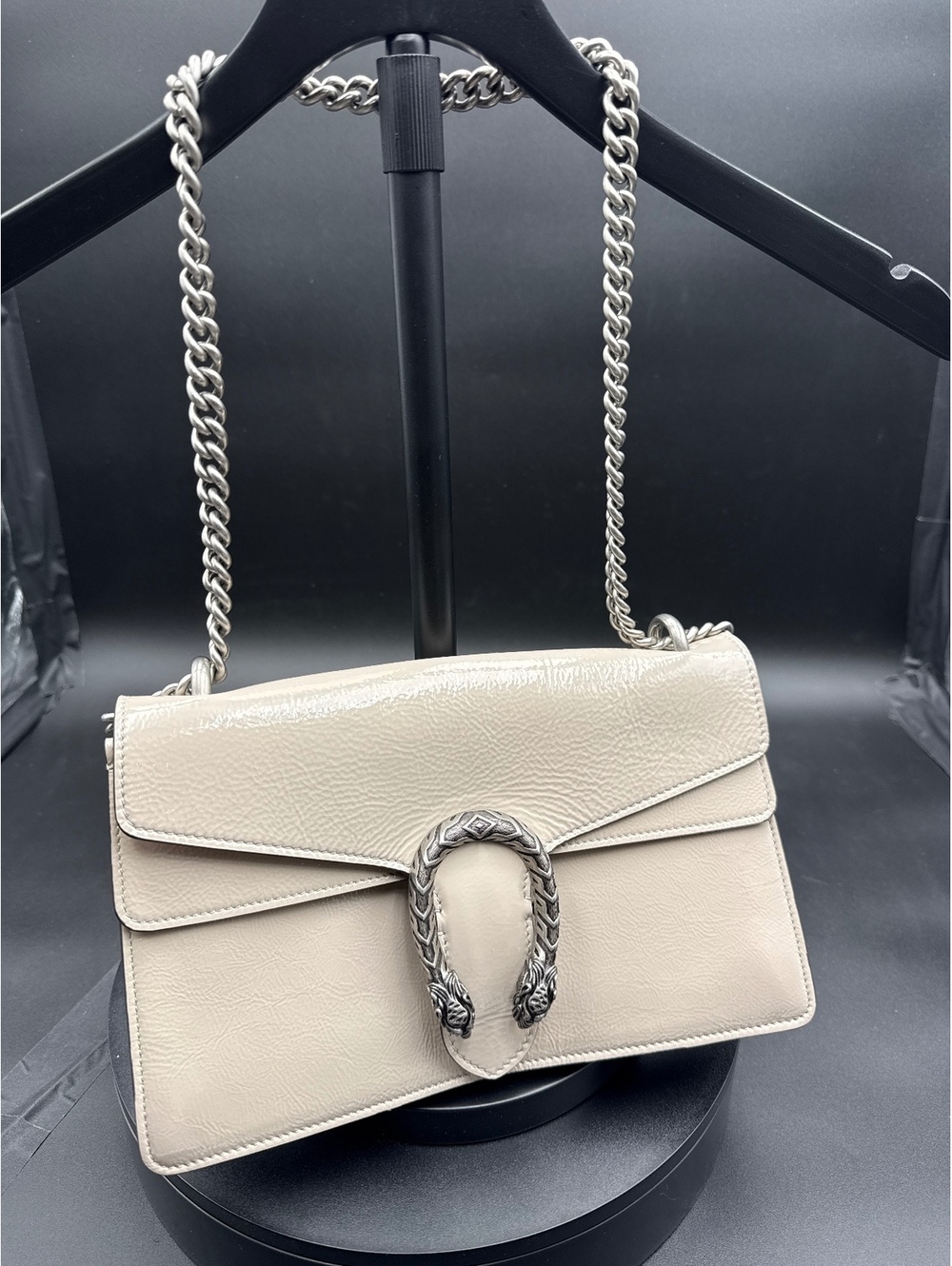 Gucci Dionysus Leather Shoulder Bag L-Beige Made in Italy